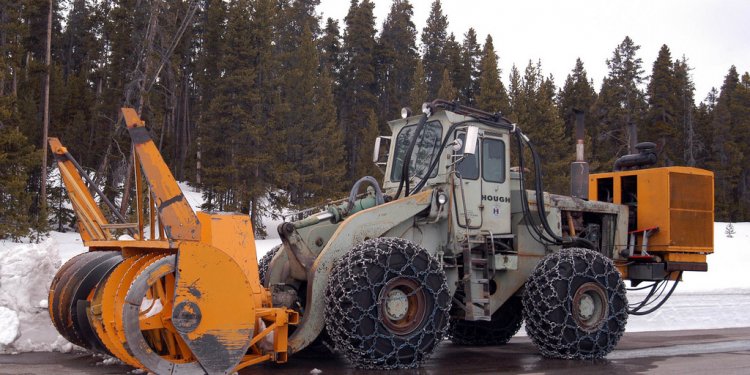 A rotary plow used to clear