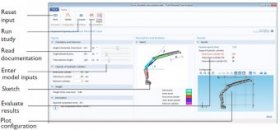 A screenshot of the user interface for a truck-mounted crane simulation app to be used for improving the payload capacity.