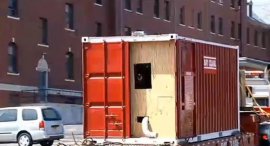 Authorities shipped Butler to his new home in a modified cargo container so he could ride in comfort to his new facility in Cranston.