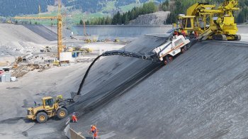 Milling on the steep slope of a water reservoir.