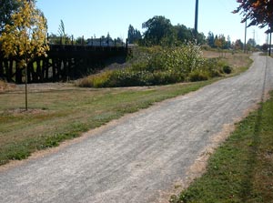 photo of Crusher fines trail along an active railroad in Burlington, Washington