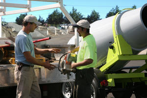 Renting a portable concrete mixer